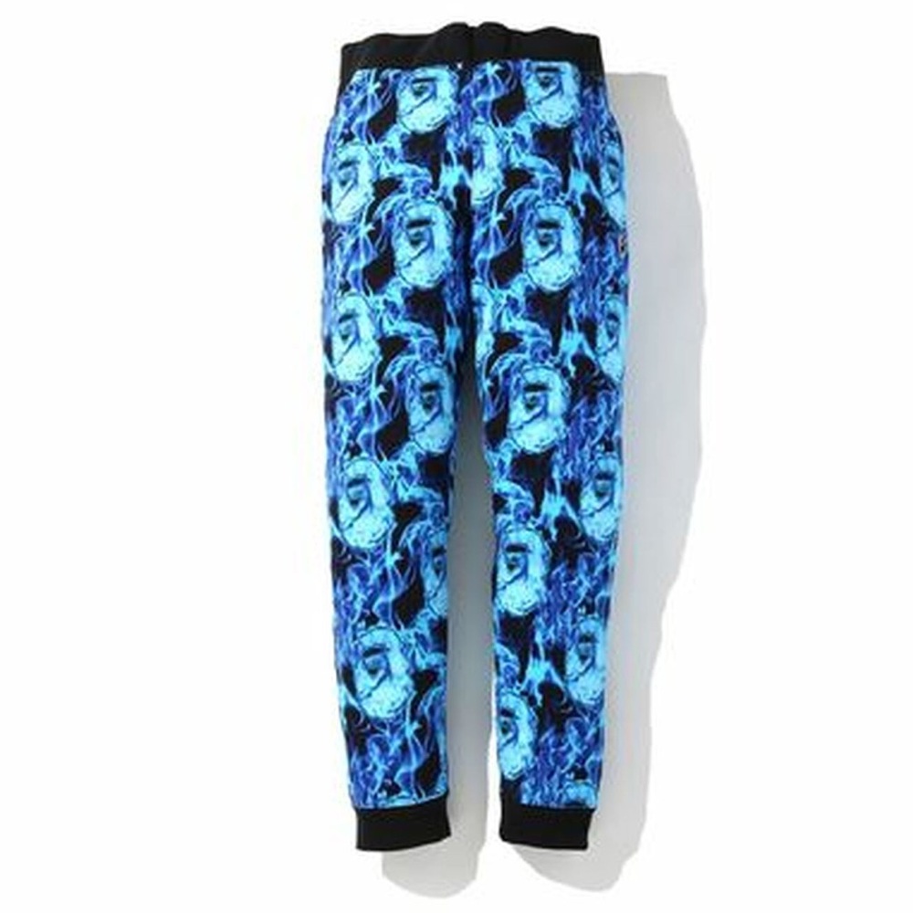 BAPE Flame Slim Sweatpants Blue